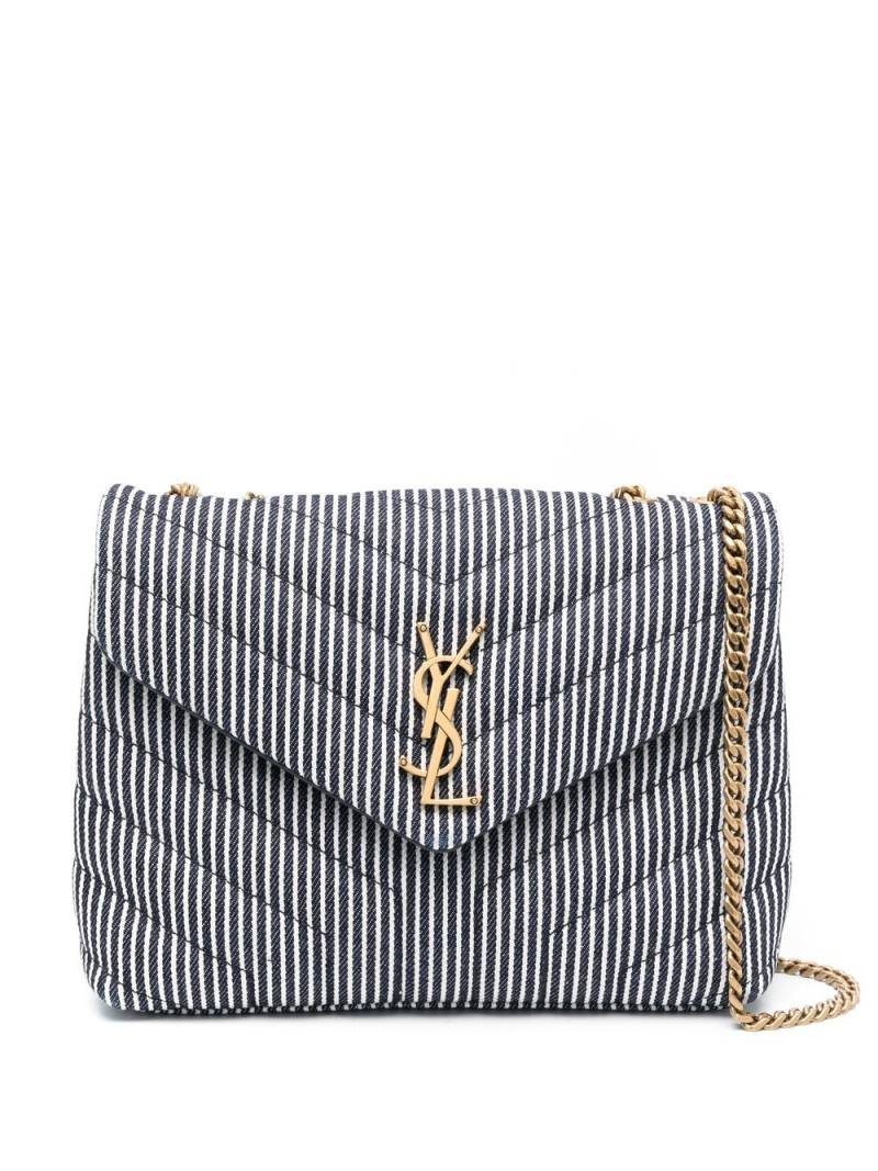 Saint Laurent Loulou striped shoulder bag - Blue von Saint Laurent