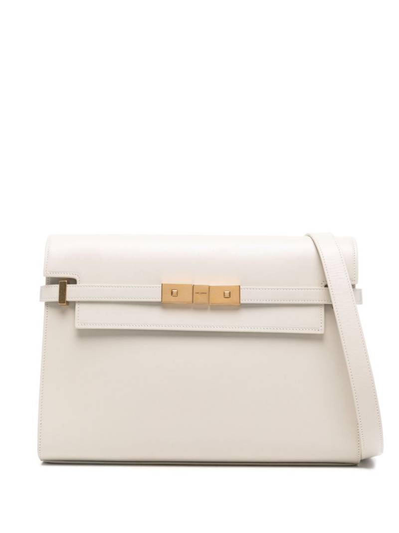 Saint Laurent Manhatten clasp-fastening shoulder bag - Neutrals von Saint Laurent