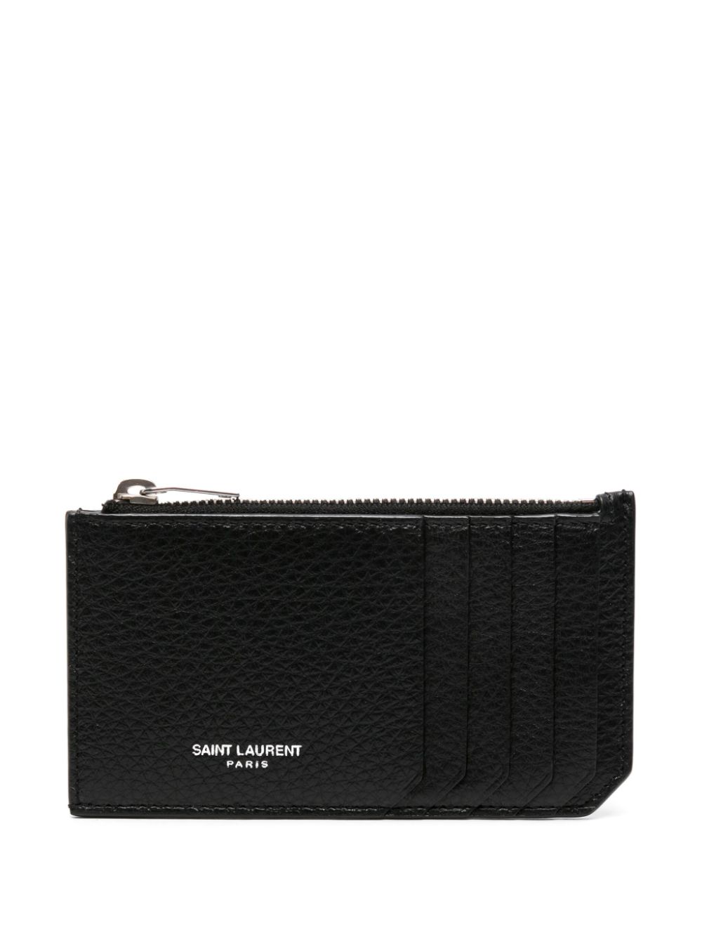 Saint Laurent Paris Fragments leather cardholder - Black von Saint Laurent