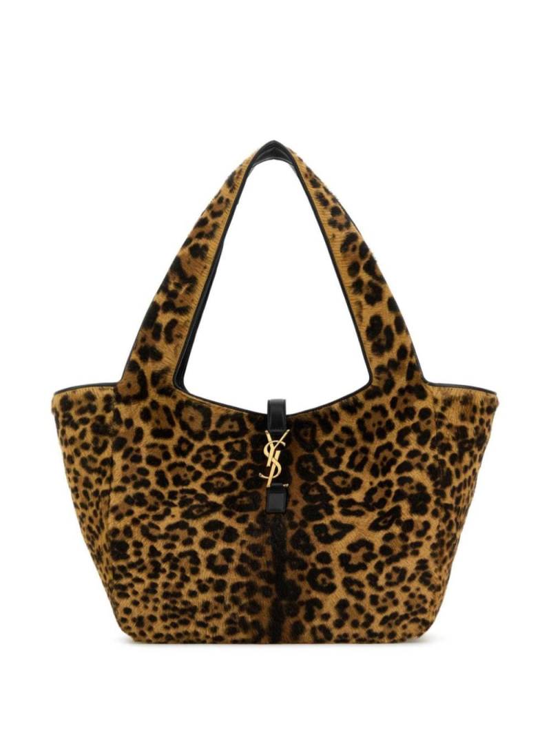 Saint Laurent Printed calf hair Bea shopping bag - Brown von Saint Laurent