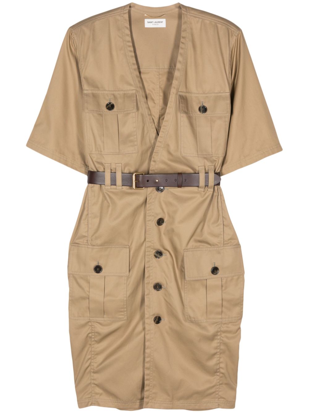 Saint Laurent Saharienne shirt dress - Neutrals von Saint Laurent