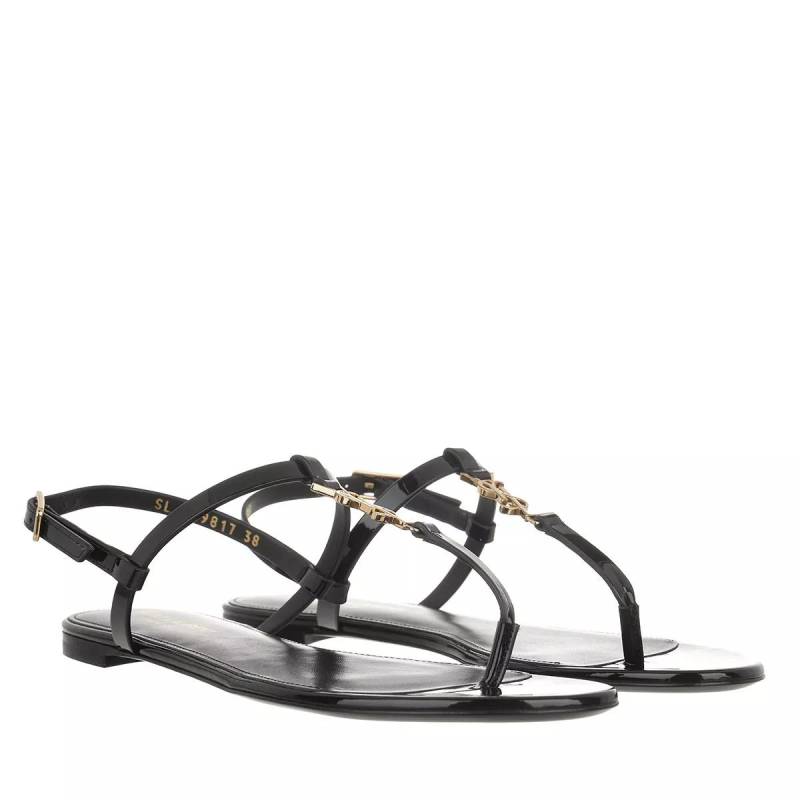 Saint Laurent Sandalen - Cassandra Flat Sandals Leather - Gr. 36 (EU) - in Schwarz - für Damen von Saint Laurent