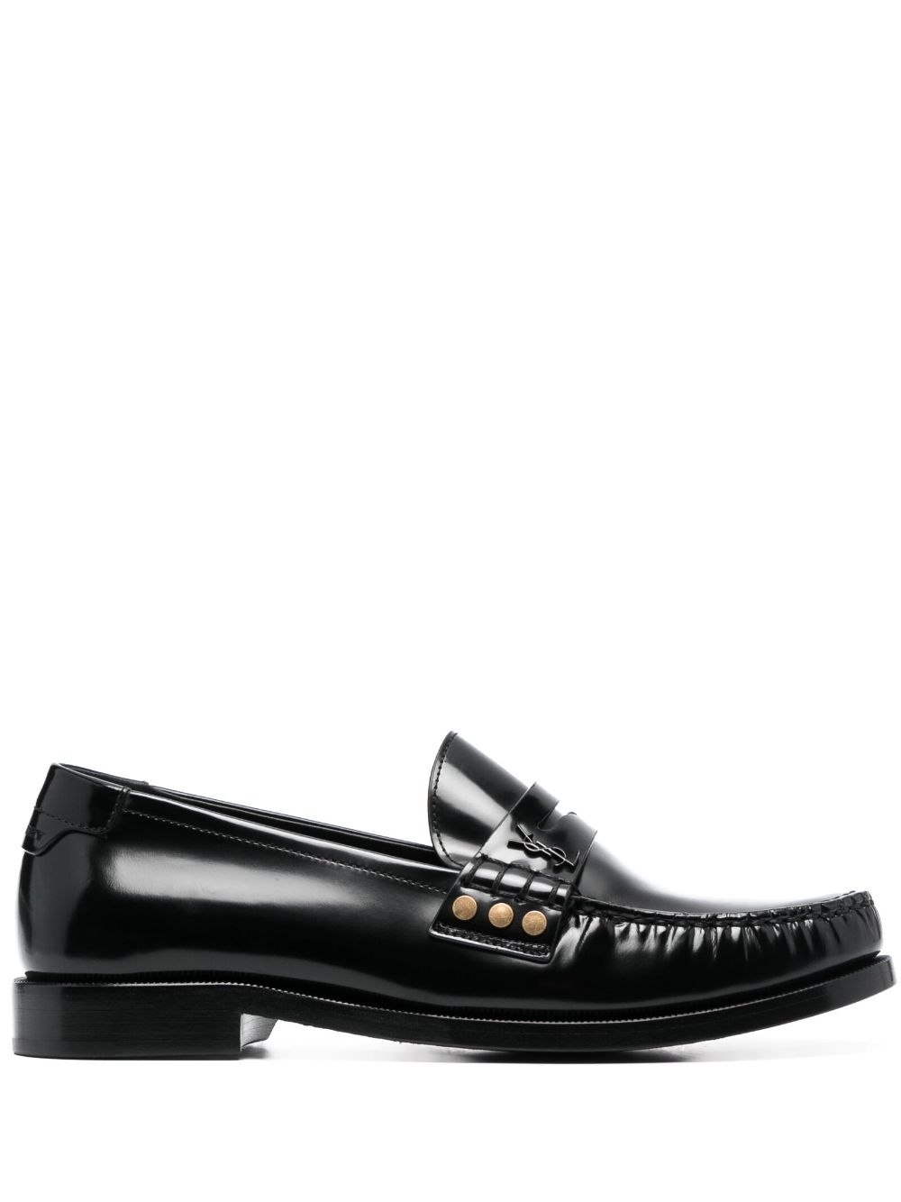 Saint Laurent Schuhe penny-slot leather loafers - Black von Saint Laurent