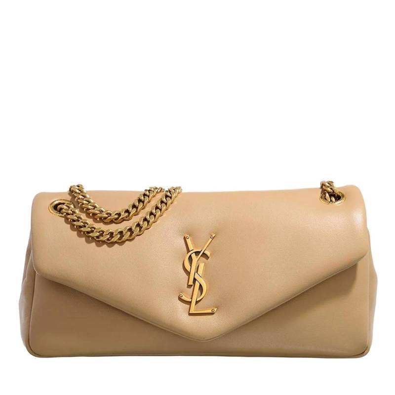 Saint Laurent Schultertasche - Calypso Small Plunged Lambskin - Gr. unisize - in Braun - für Damen von Saint Laurent