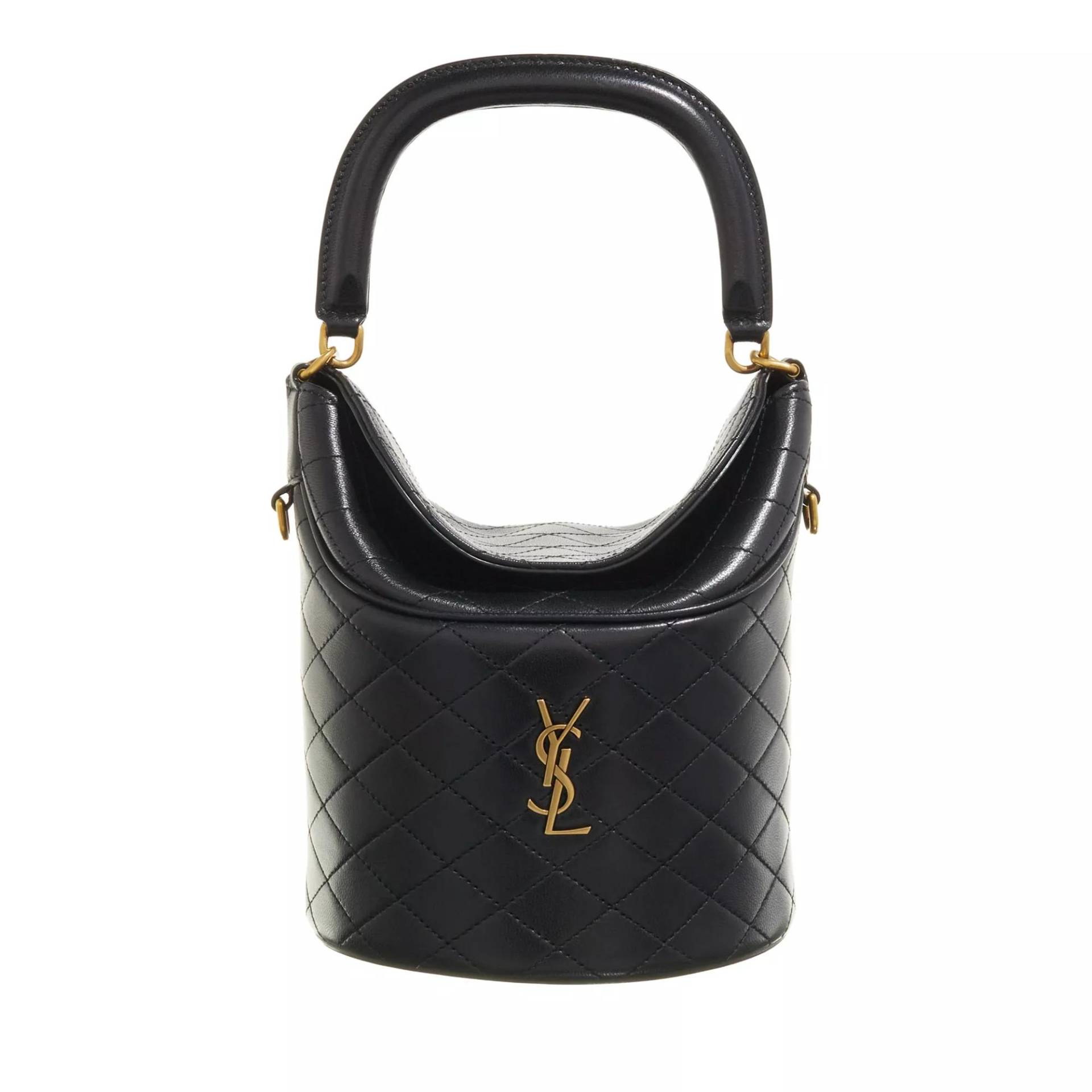 Saint Laurent Schultertasche - Gaby Mini Quilted Nappa Bucket Bag - Gr. unisize - in Schwarz - für Damen von Saint Laurent