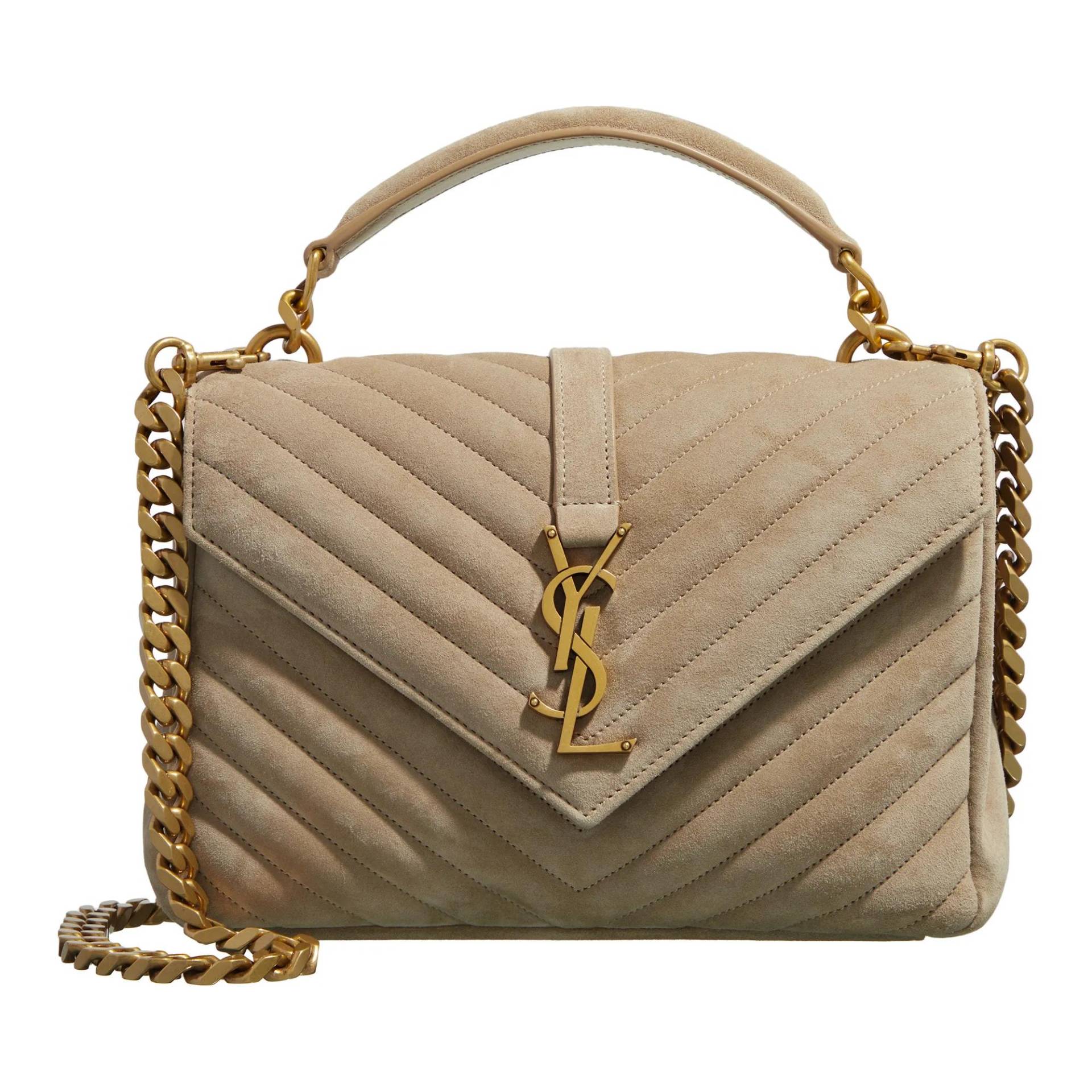 Saint Laurent Schultertasche - Medium College Chain Crossbody Bag - Gr. unisize - in Beige - für Damen von Saint Laurent