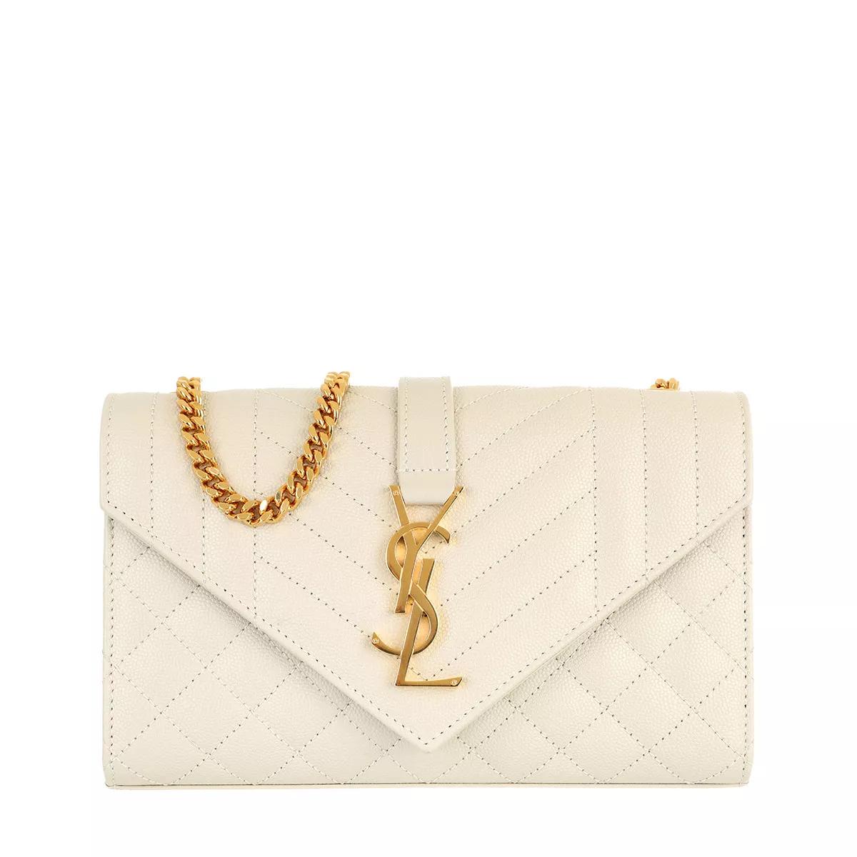 Saint Laurent Schultertasche - Small Monogramme Envelope Bag - Gr. unisize - in Creme - für Damen von Saint Laurent