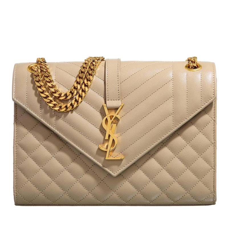 Saint Laurent Schultertasche - YSL Monogramme Envelope Crossbody Bag Leather - Gr. unisize - in Beige - für Damen von Saint Laurent