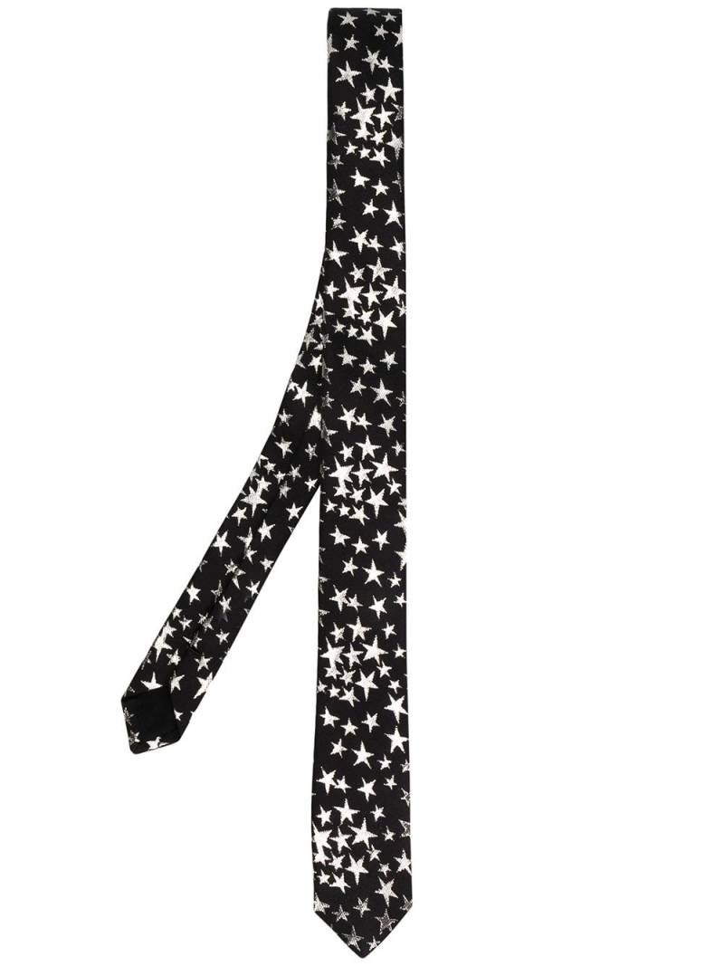 Saint Laurent Signature star skinny tie - Black von Saint Laurent