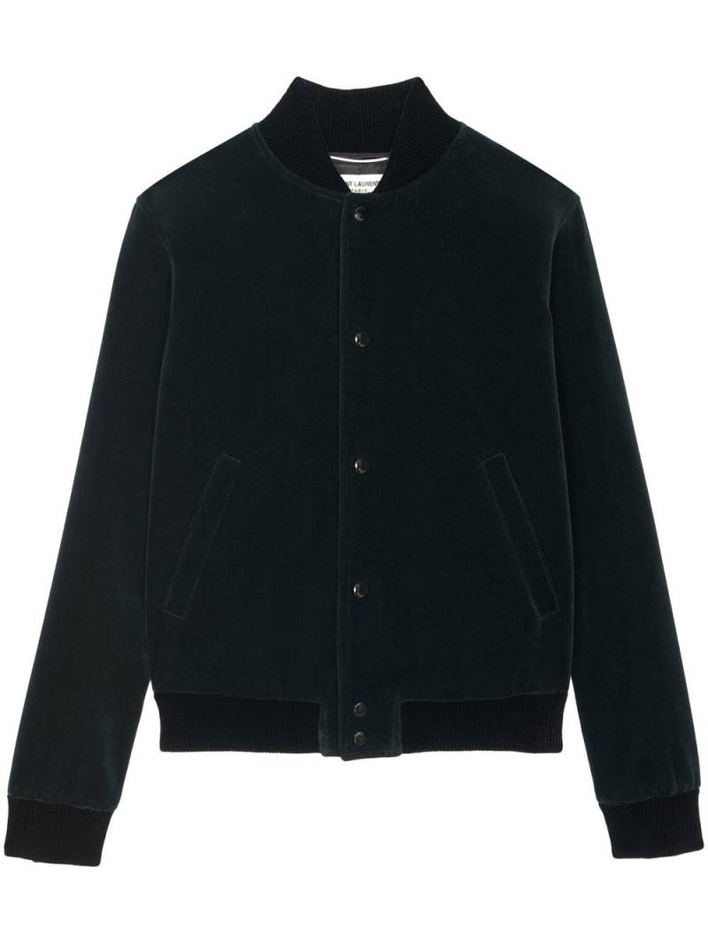 Saint Laurent Teddy velvet jacket - Green von Saint Laurent