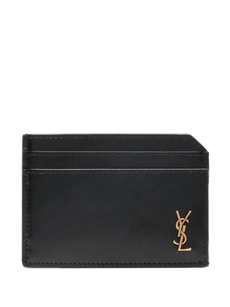 Saint Laurent Tiny Cassandre card holder - Black von Saint Laurent