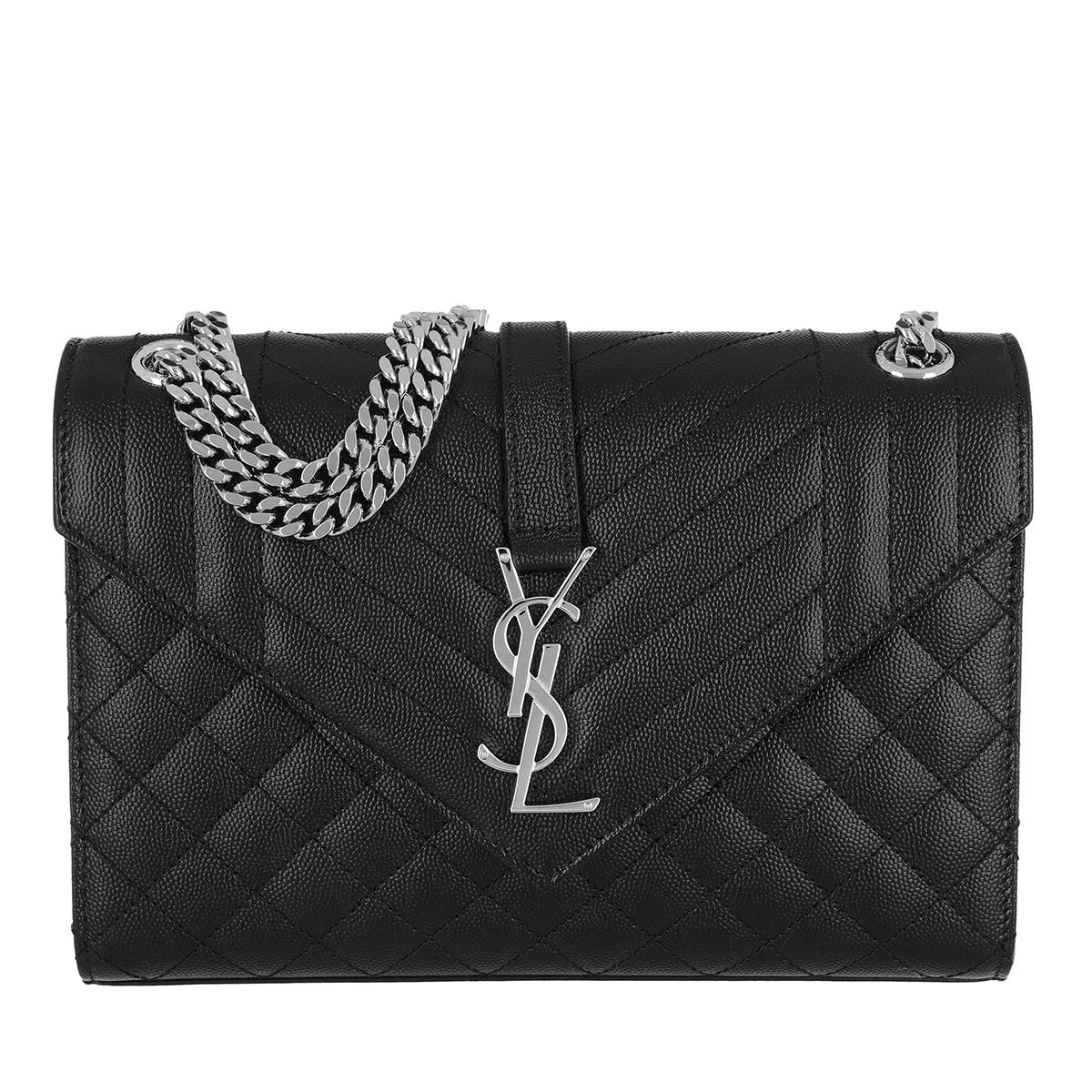 Saint Laurent Schultertasche - Medium Monogramme Envelope Crossbody Bag Leather - Gr. unisize - in Schwarz - für Damen von Saint Laurent