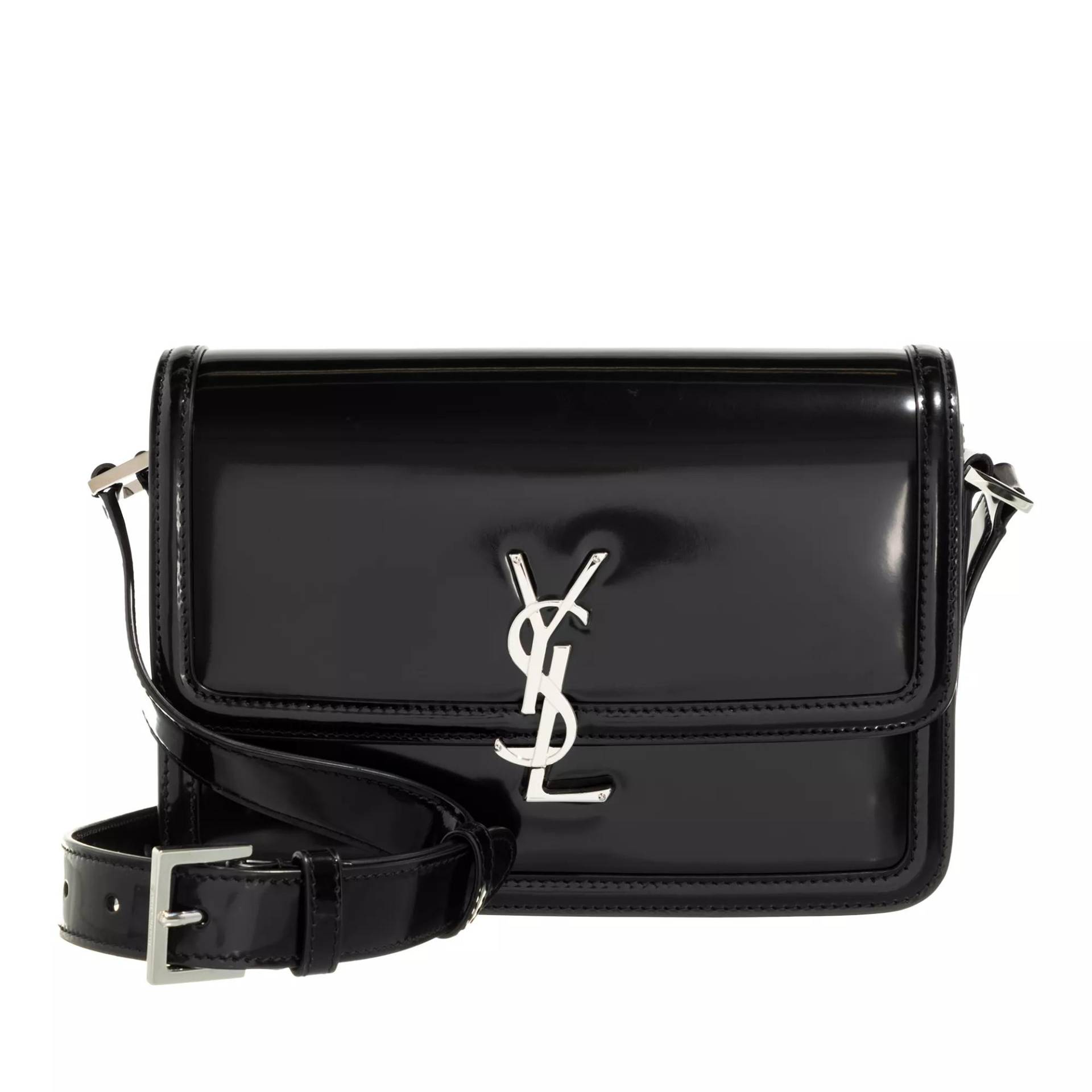 Saint Laurent Umhängetasche - Solferino Medium In Glazed Leather - Gr. unisize - in Schwarz - für Damen von Saint Laurent