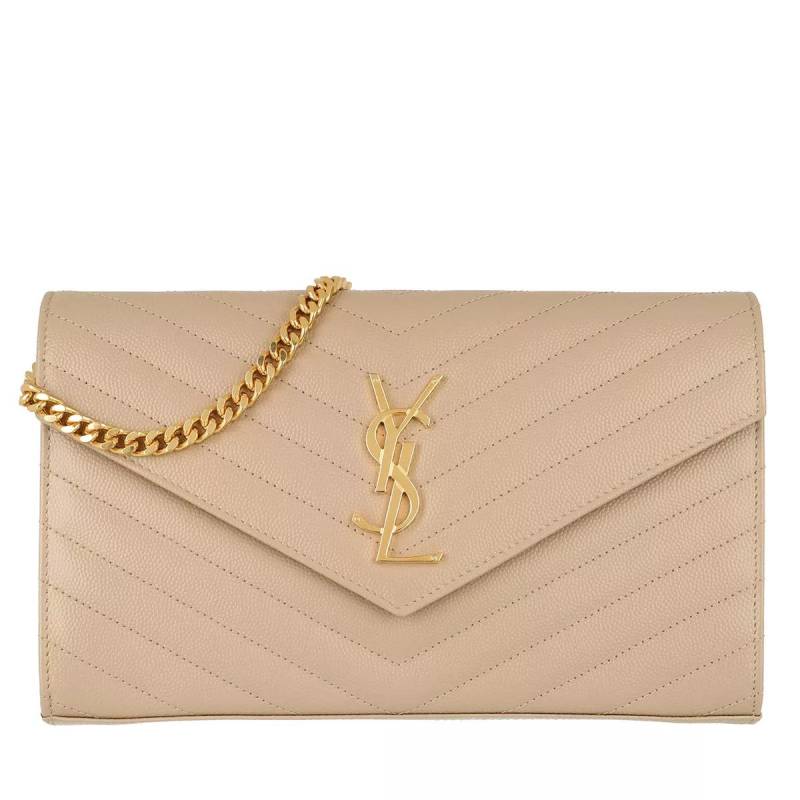 Saint Laurent Umhängetasche - Ysl Chain Wallet Monogram - Gr. unisize - in Beige - für Damen von Saint Laurent