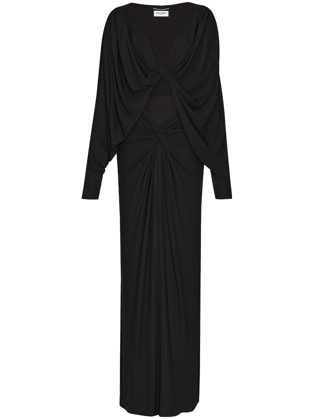 Saint Laurent V-neck cut-out flared dress - Black von Saint Laurent