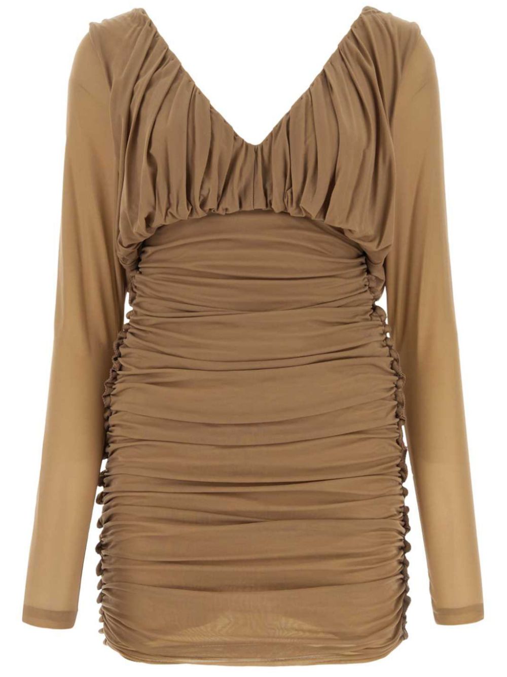 Saint Laurent V-neck minidress - Neutrals von Saint Laurent