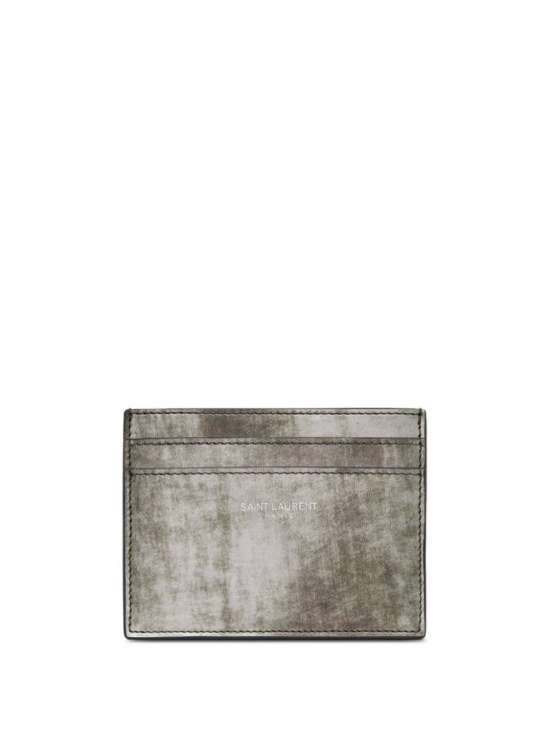 Saint Laurent abstract-print leather cardholder - Neutrals von Saint Laurent