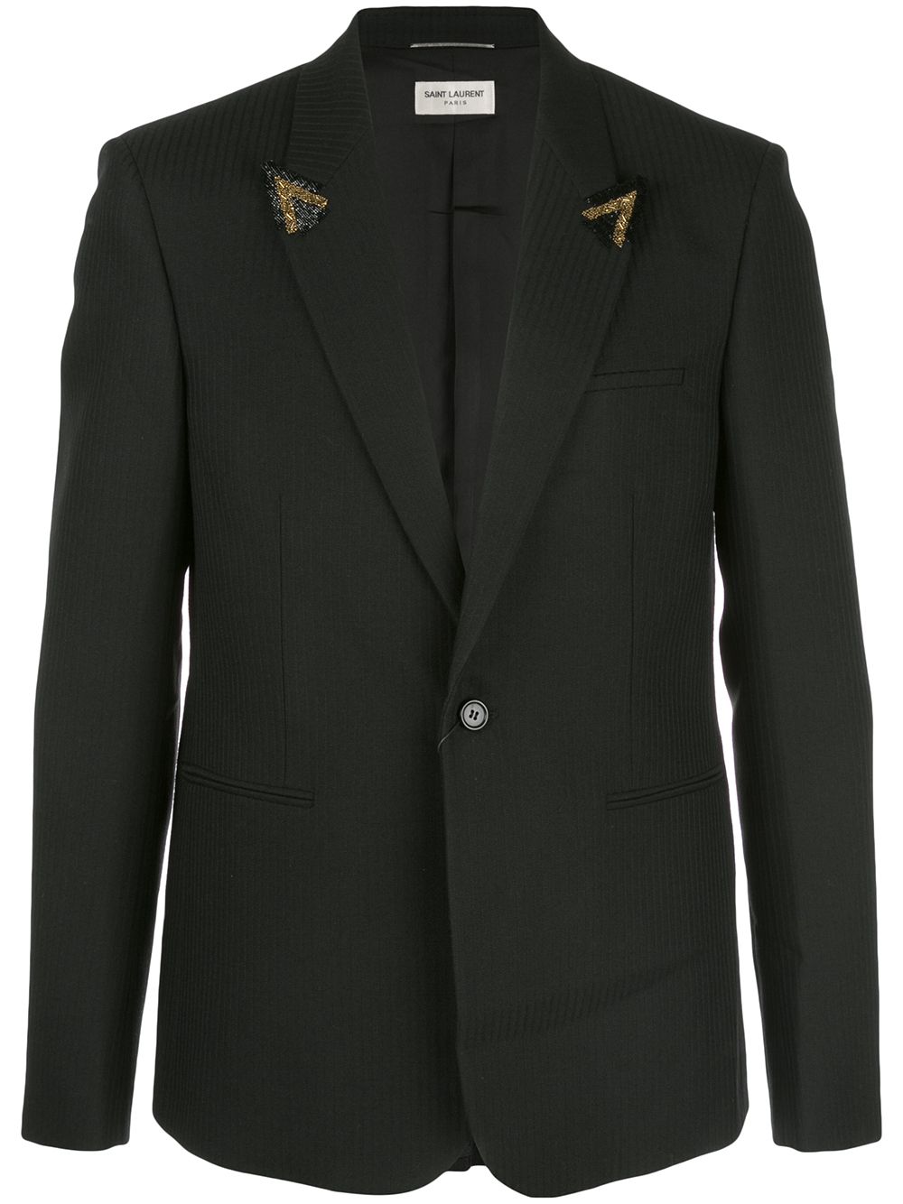 Saint Laurent beaded fitted blazer - Black von Saint Laurent