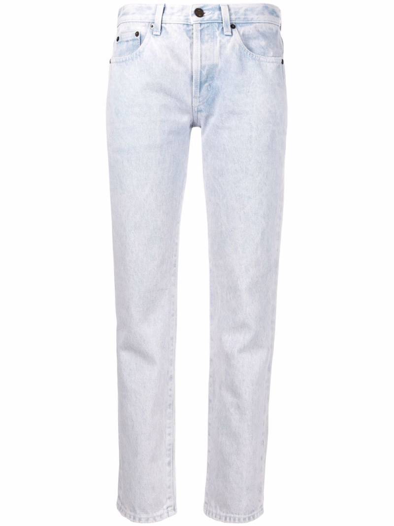 Saint Laurent bleached cropped jeans - Purple von Saint Laurent