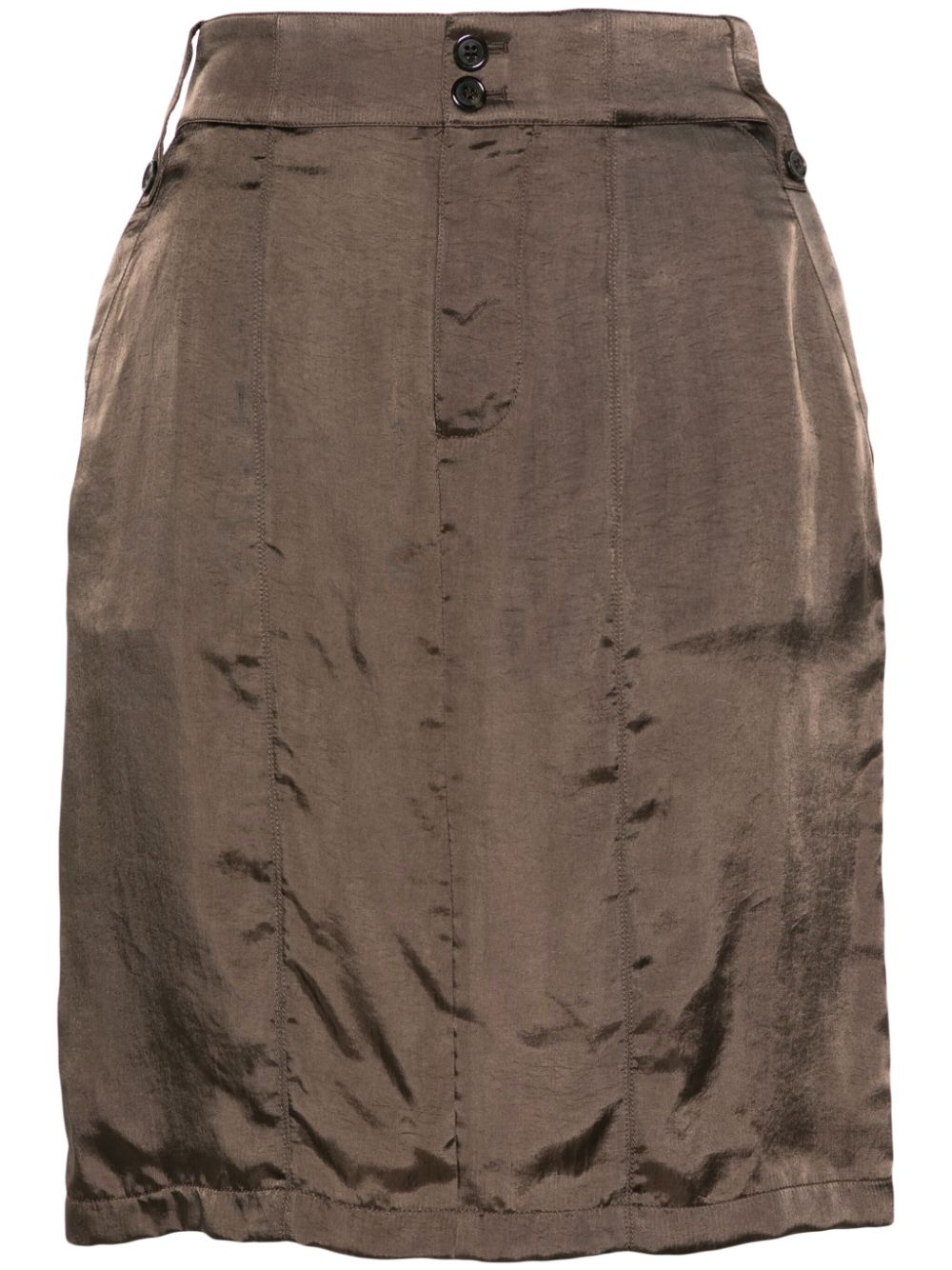 Saint Laurent button-up satin miniskirt - Brown von Saint Laurent