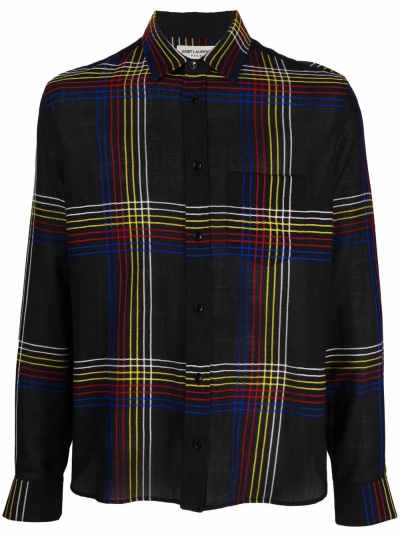 Saint Laurent checked wool shirt - Black von Saint Laurent