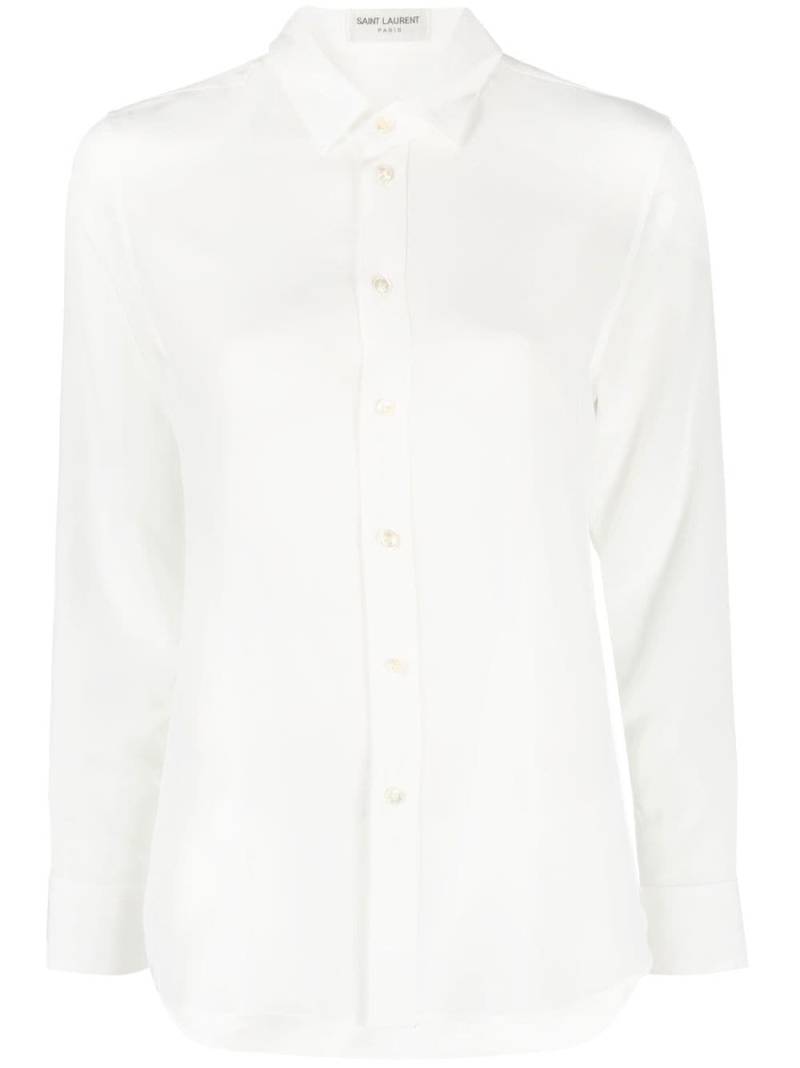 Saint Laurent classic collar silk shirt - White von Saint Laurent