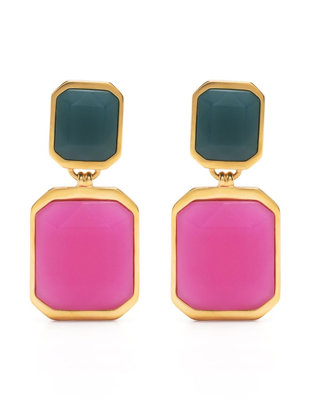 Saint Laurent contrast-dual-tone earrings - Gold von Saint Laurent