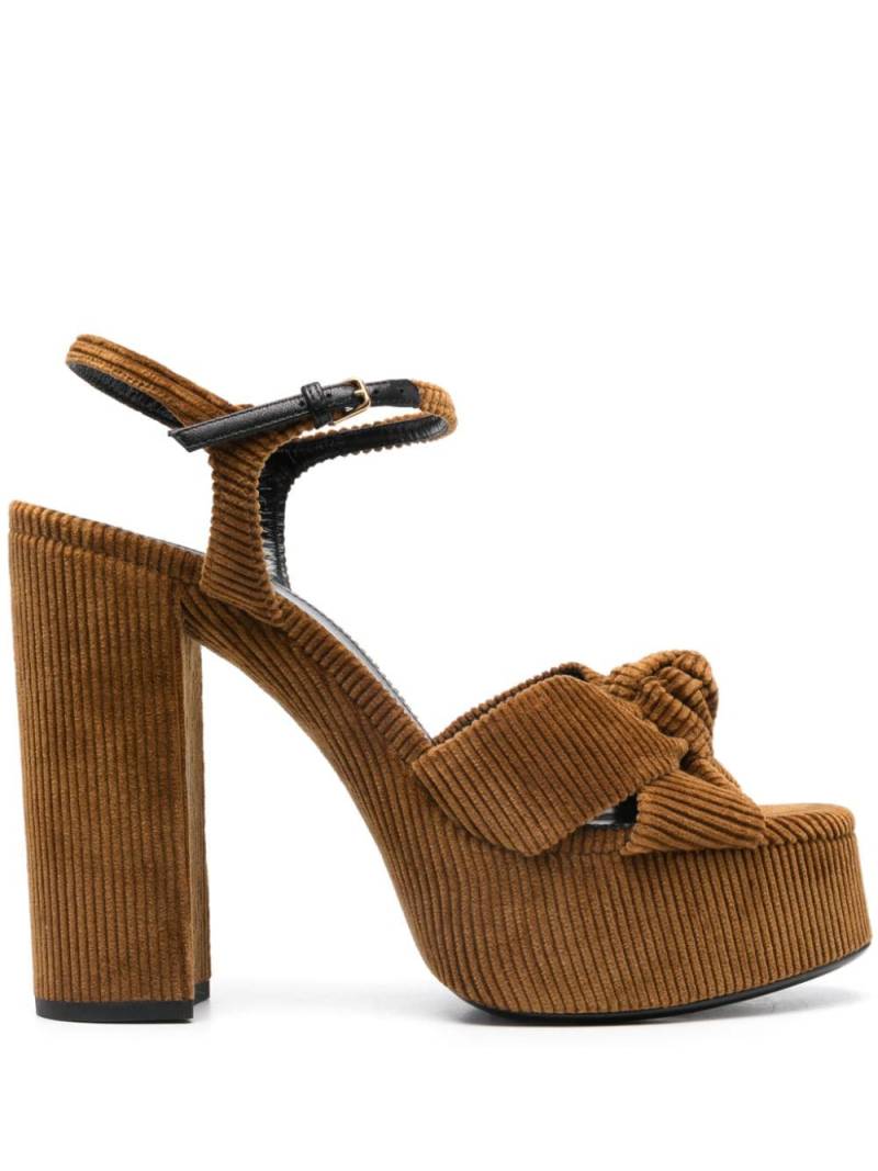 Saint Laurent 140mm knot-detail sandals - Brown von Saint Laurent