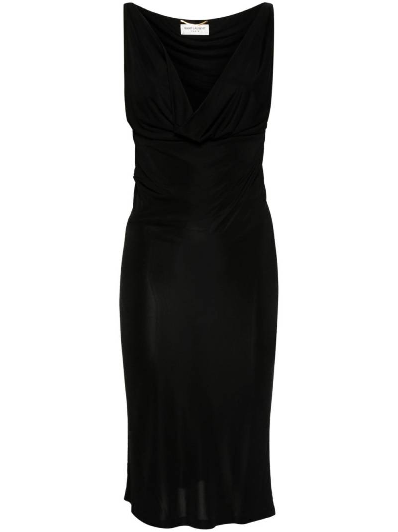 Saint Laurent cowl-neck midi dress - Black von Saint Laurent