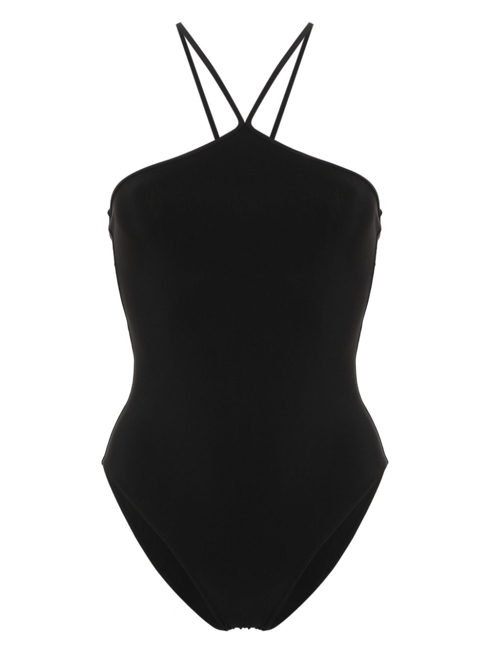 Saint Laurent criss-cross halterneck swimsuit - Black von Saint Laurent