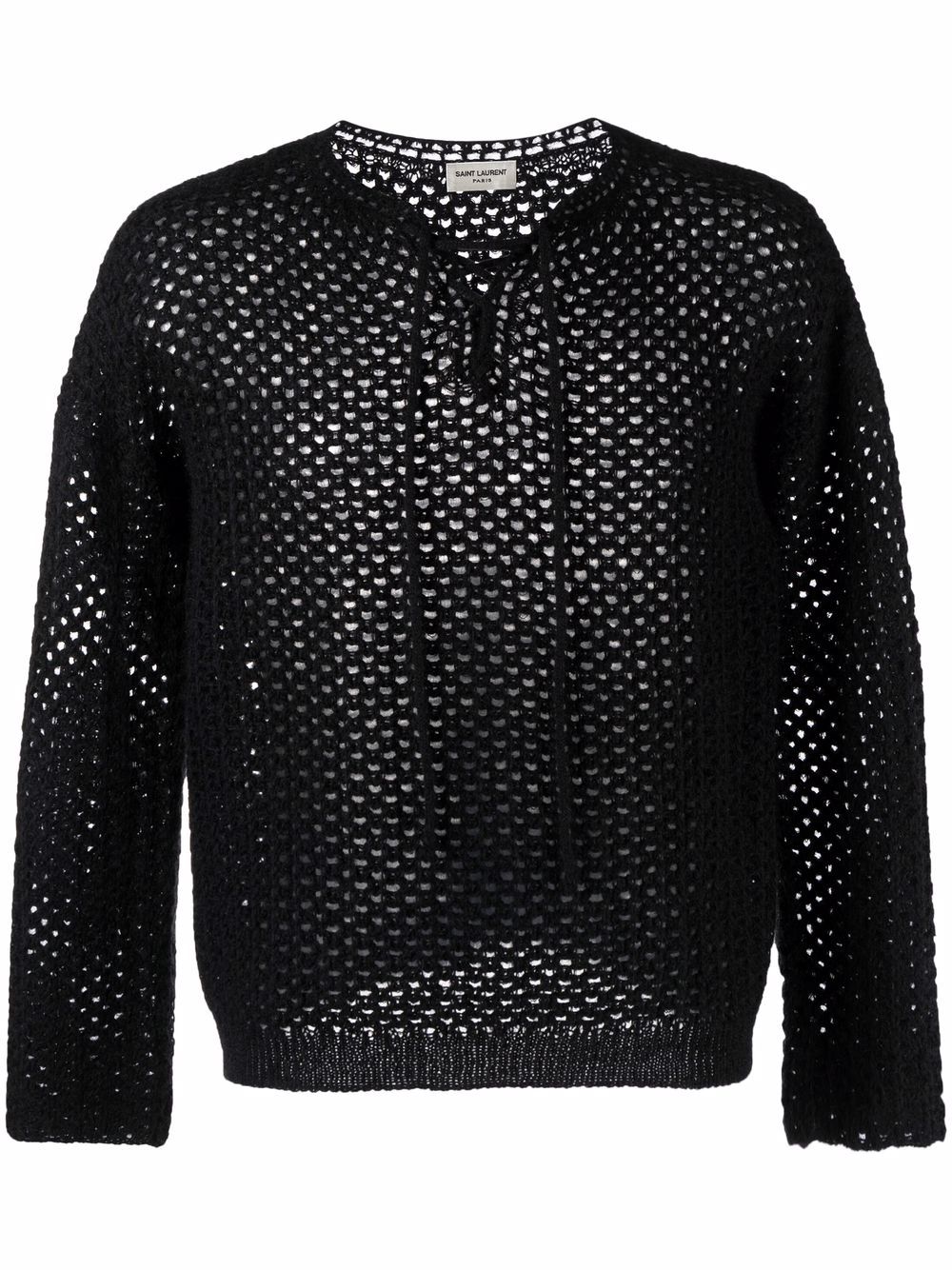 Saint Laurent crochet knit top - Black von Saint Laurent