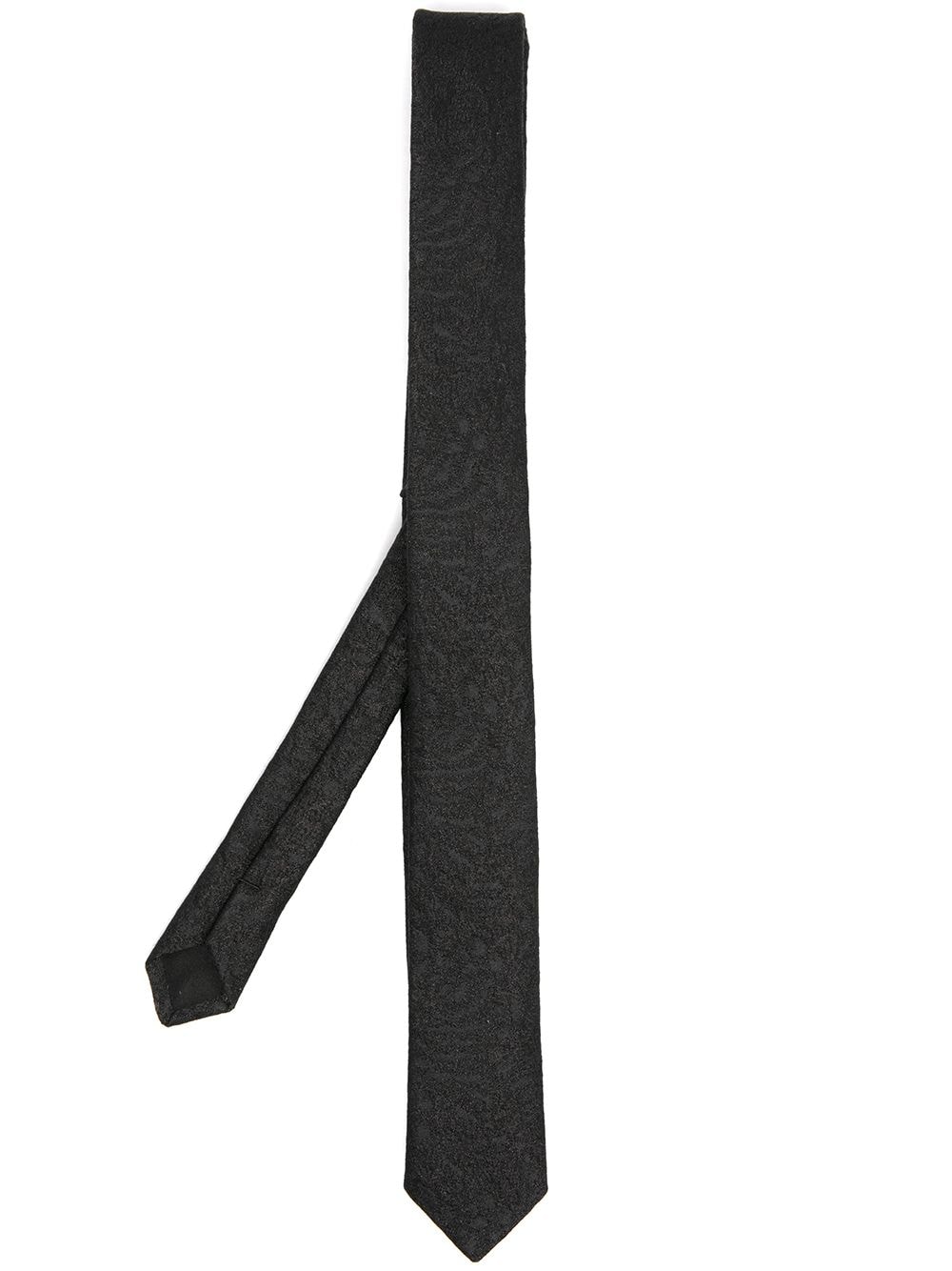 Saint Laurent crochet pointed-tip tie - Black von Saint Laurent