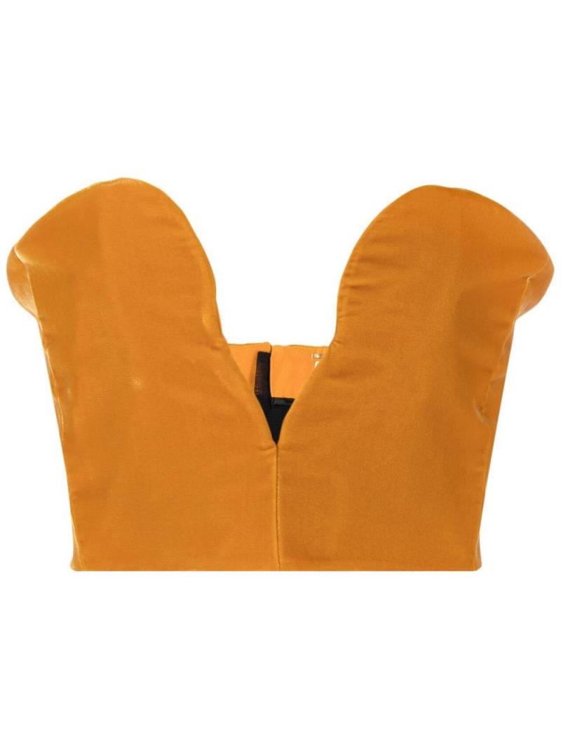 Saint Laurent cropped bustier top - Orange von Saint Laurent