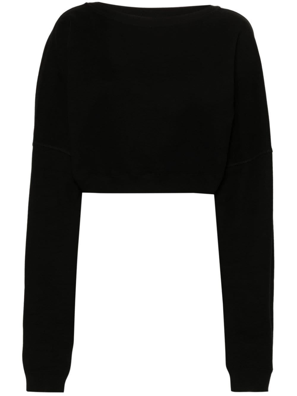 Saint Laurent cropped cotton sweatshirt - Black von Saint Laurent