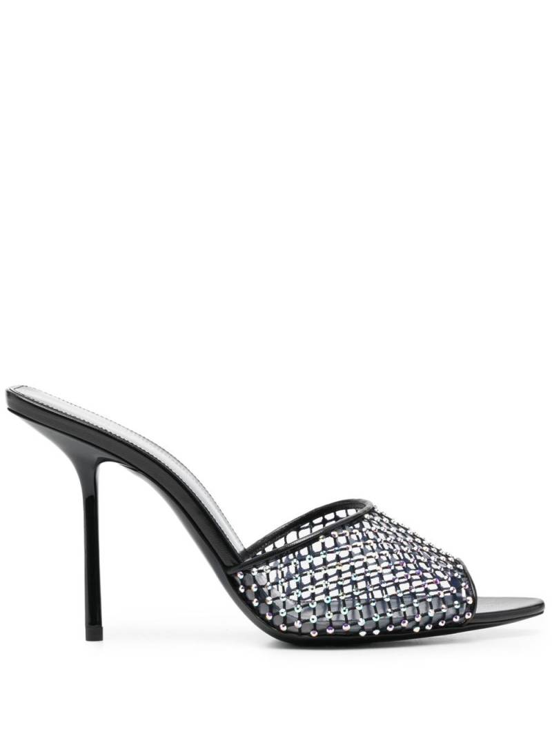 Saint Laurent crystal-embellished leather mules - Black von Saint Laurent