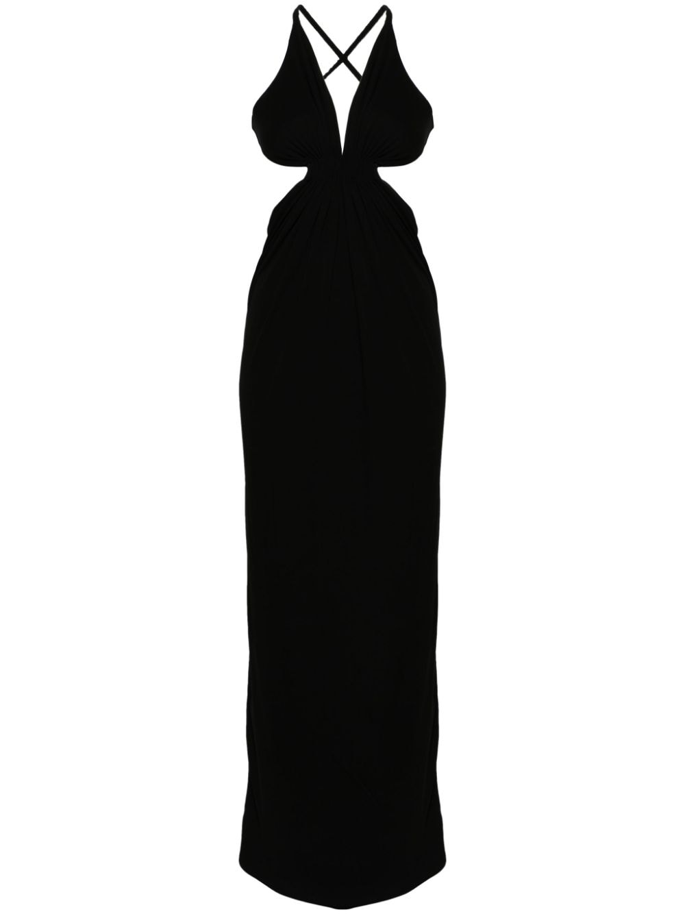 Saint Laurent cut-out crepe maxi dress - Black von Saint Laurent