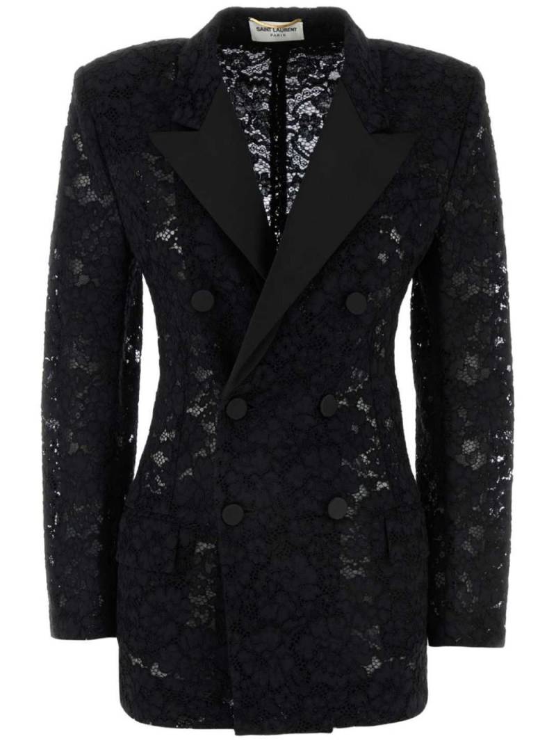 Saint Laurent double-breasted tuxedo jacket - Black von Saint Laurent