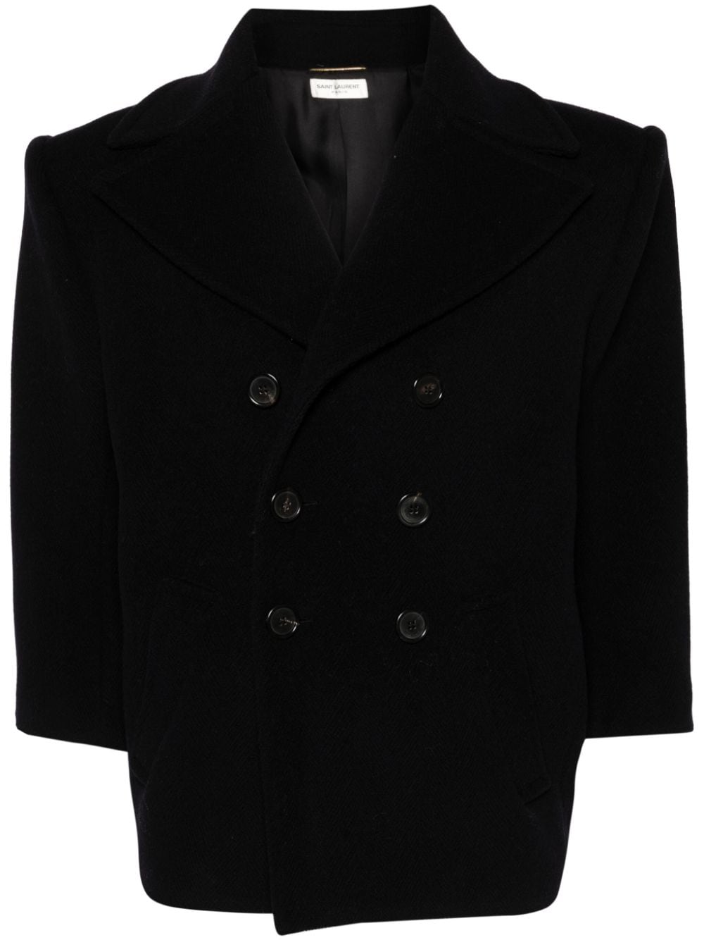 Saint Laurent double-breasted wool coat - Blue von Saint Laurent