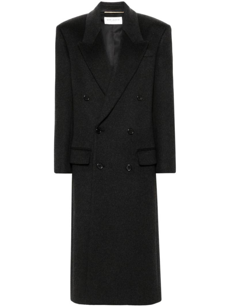 Saint Laurent double-breasted woolcoat - Grey von Saint Laurent