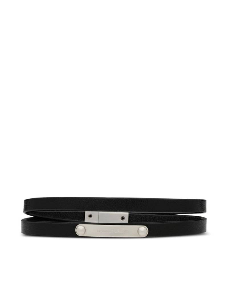 Saint Laurent double-wrap logo-plaque bracelet - Black von Saint Laurent