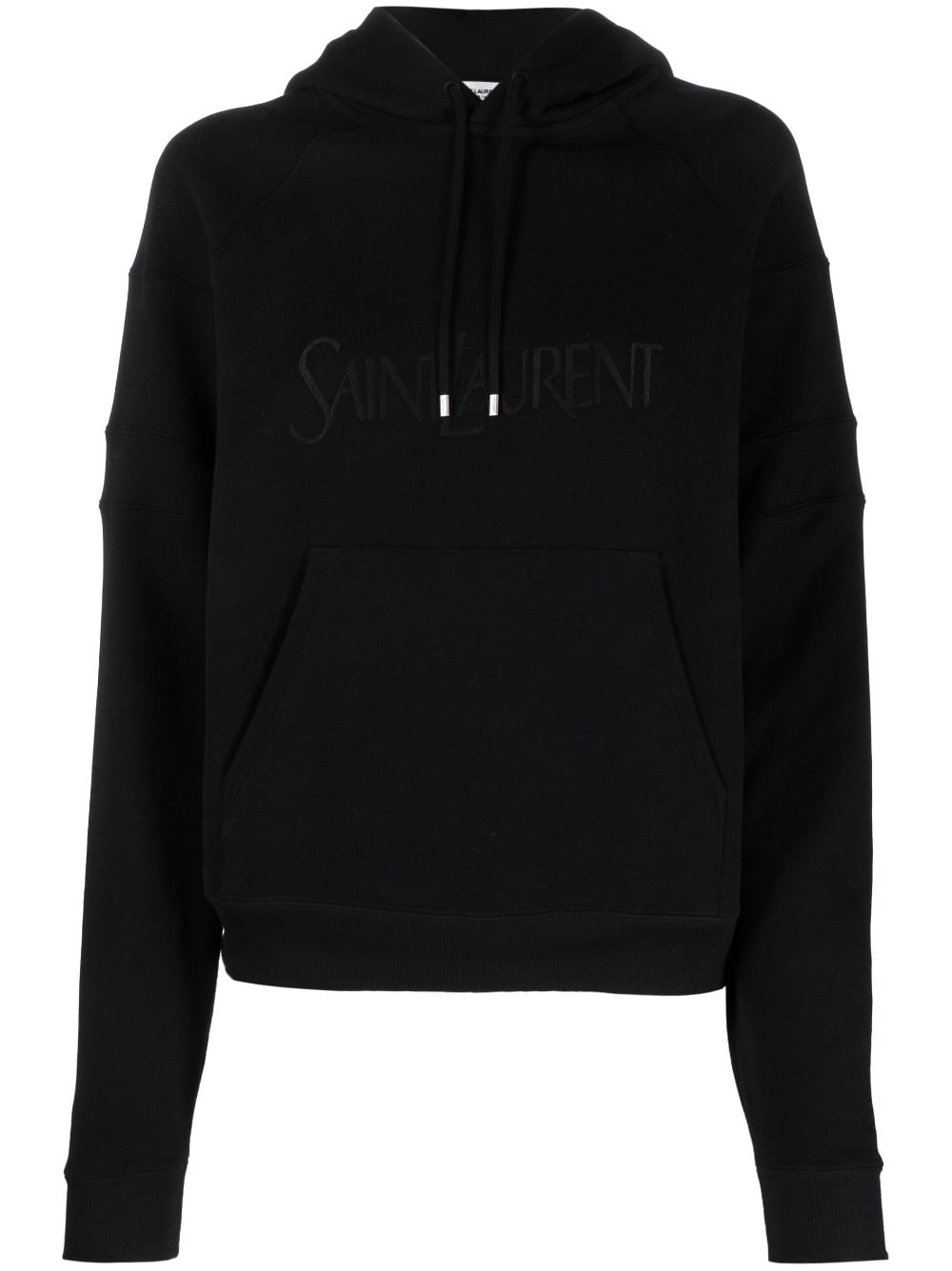 Saint Laurent embroidered-logo cotton hoodie - Black von Saint Laurent