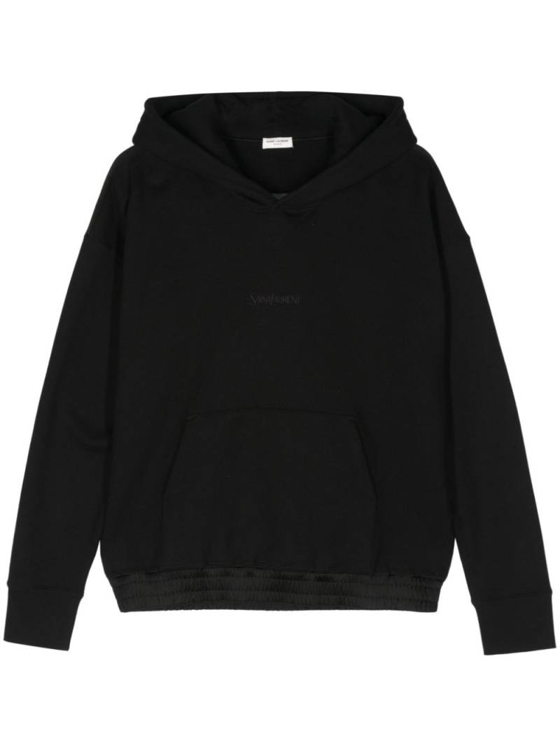 Saint Laurent embroidered logo long-sleeve hoodie - Black von Saint Laurent