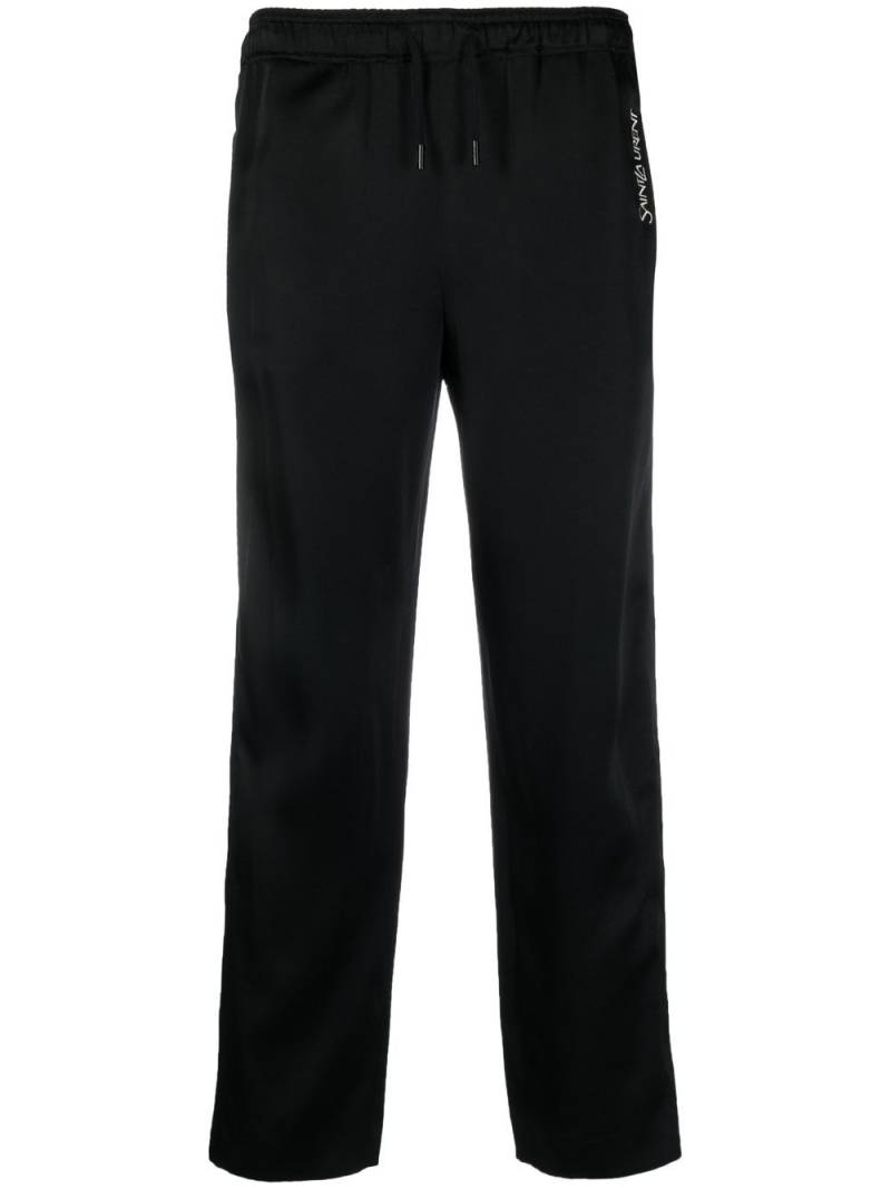 Saint Laurent embroidered-logo striped track pants - Black von Saint Laurent