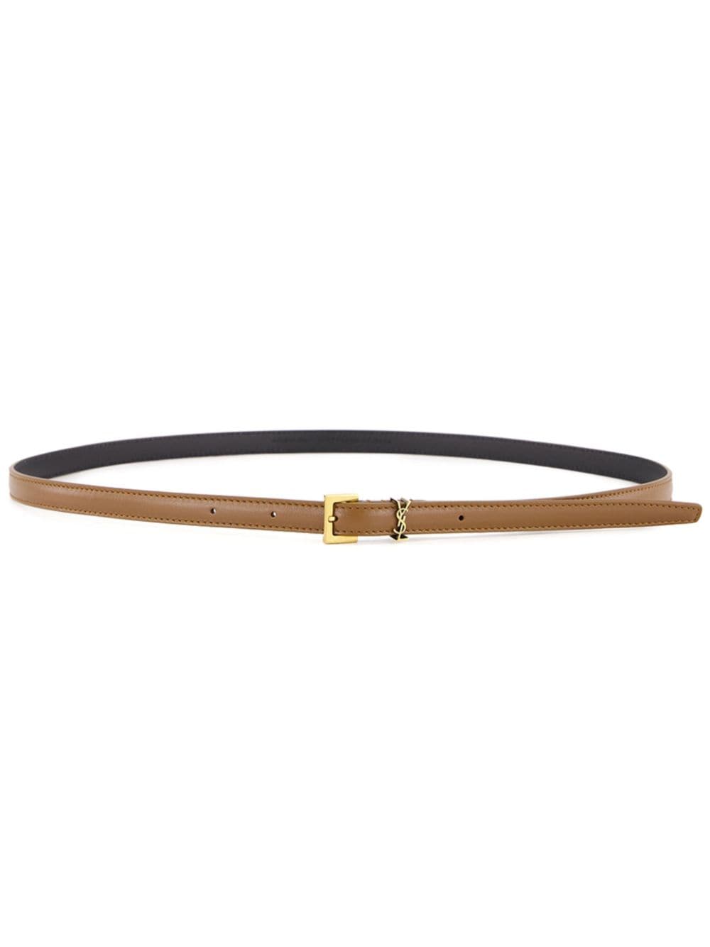 Saint Laurent extra thin Cassandre belt - Brown von Saint Laurent