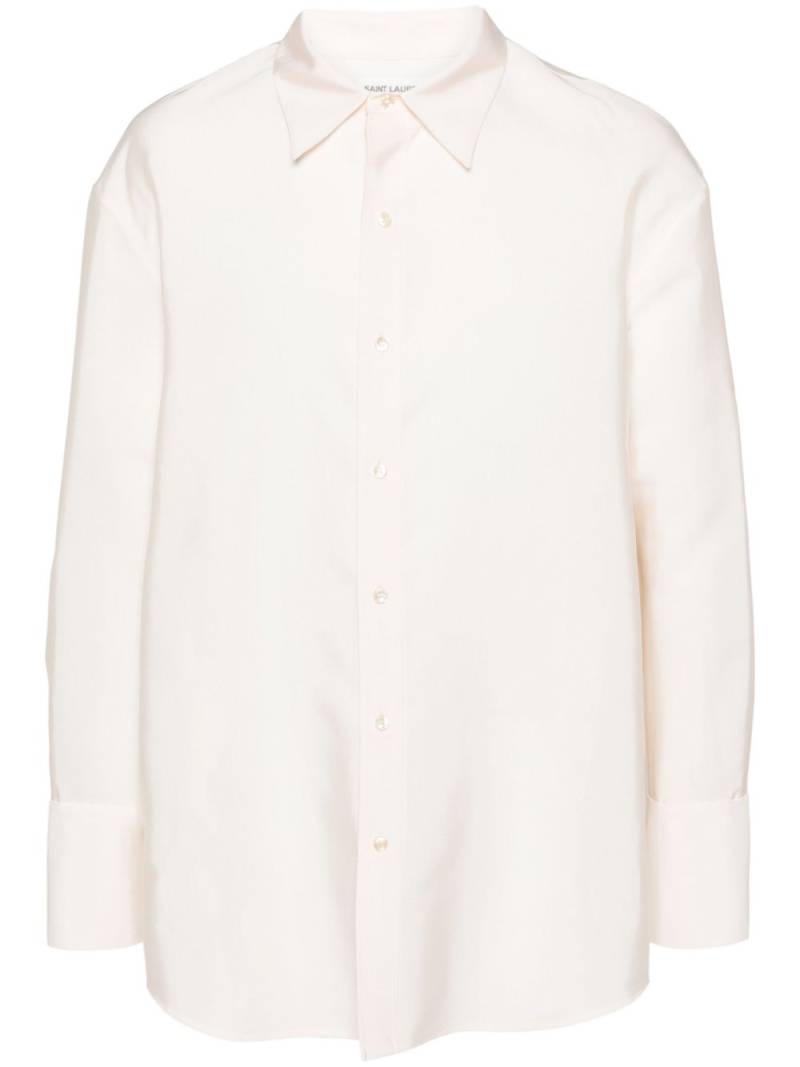 Saint Laurent faille button-up shirt - Neutrals von Saint Laurent