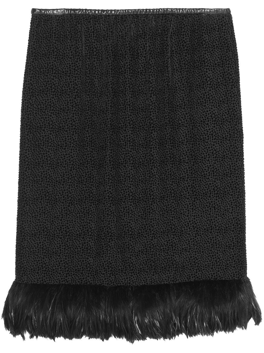 Saint Laurent feather-trim slip skirt - Black von Saint Laurent