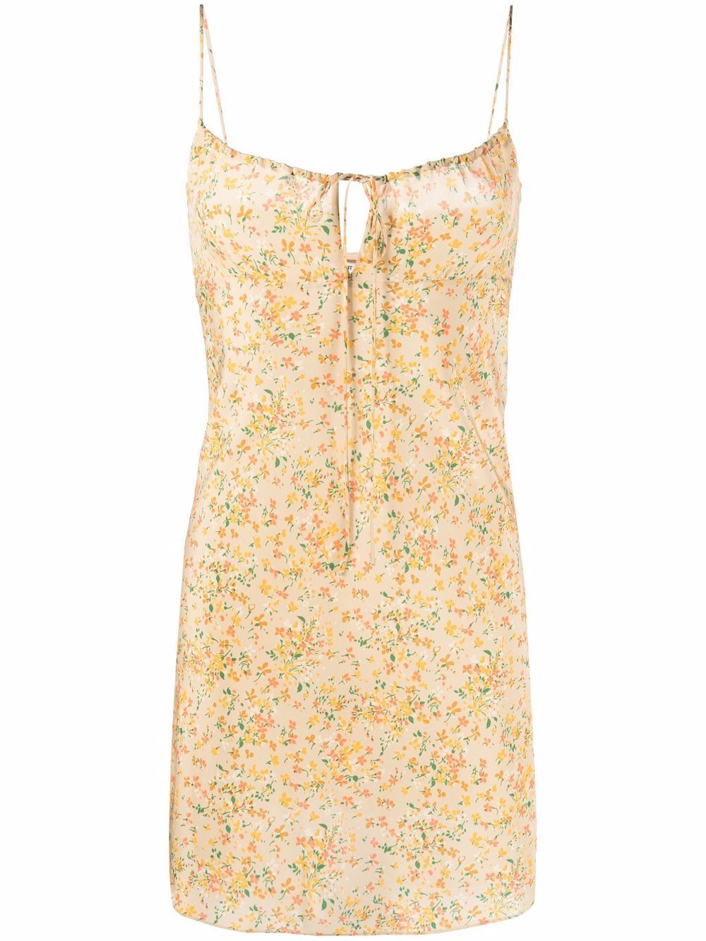 Saint Laurent floral-print spaghetti-strap dress - Neutrals von Saint Laurent