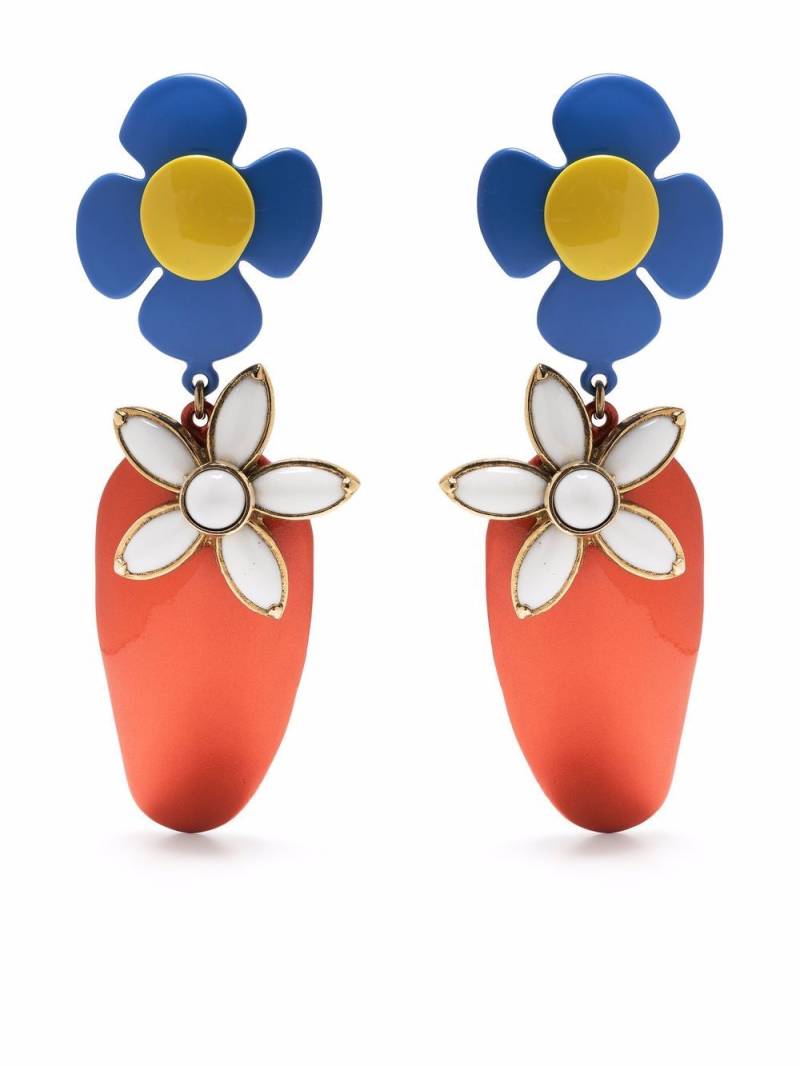 Saint Laurent flower and strawberry clip-on earrings - Red von Saint Laurent