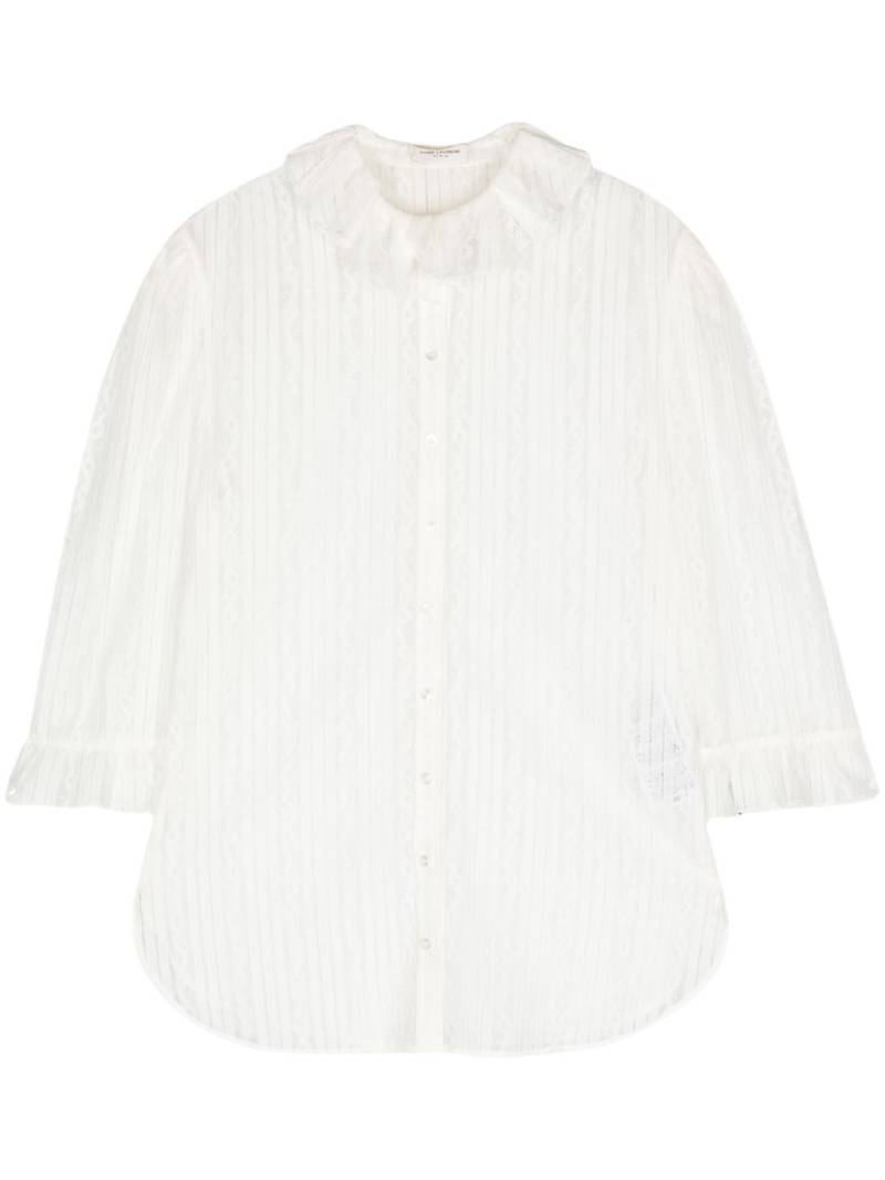 Saint Laurent frilled-collar lace blouse - White von Saint Laurent