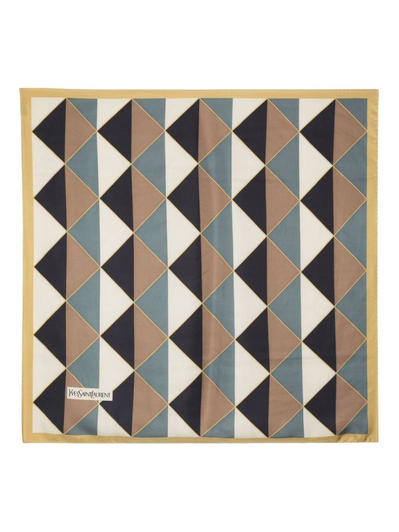 Saint Laurent geometric-print silk scarf - Neutrals von Saint Laurent